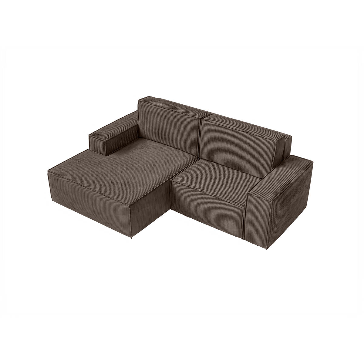 ECKSOFA KOKKO MINI mit Schlaffunktion, Dunkelbraun - Dunkelbraun, Textil (240/167cm) - Fedve