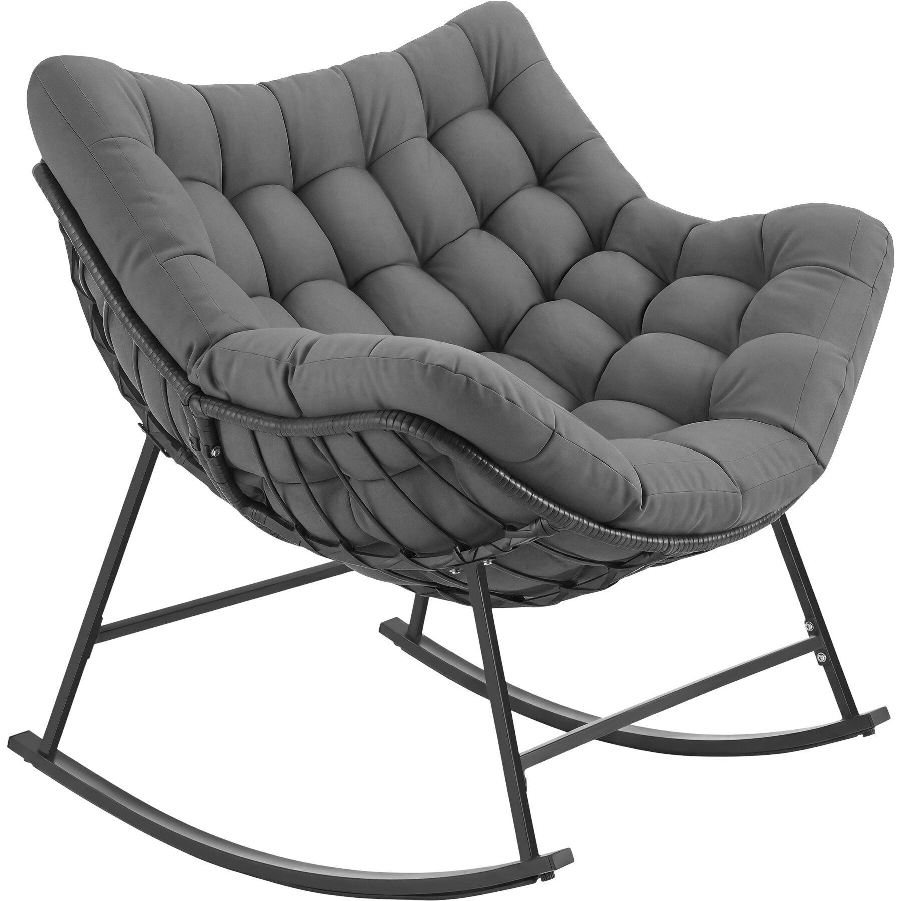 SCHAUKELSTUHL Tami, 93 x 99,5 x 89 cm, anthrazit - Anthrazit, Kunststoff (93/89/99.5cm) - tectake