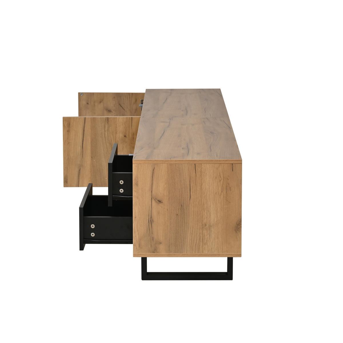 TV-SCHRANK Lowboard Holzoptik 180cm 2 Schubladen Modern - Multicolor, Holzwerkstoff (180/50/40cm) - FLIEKS