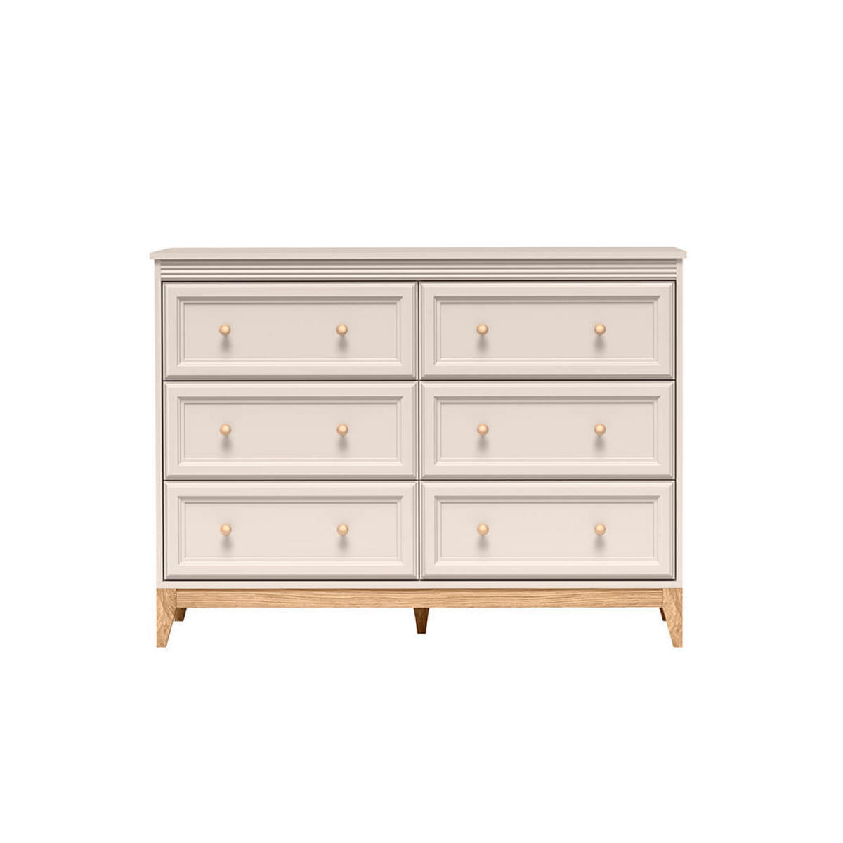 KOMMODE Windsor W-3 135,5 x 100 x 40,5 cm Kaschmir - Kaschmir/Eichefarben, Eichenholz/Holzwerkstoff (135.5/100/40.5cm) - Koseto