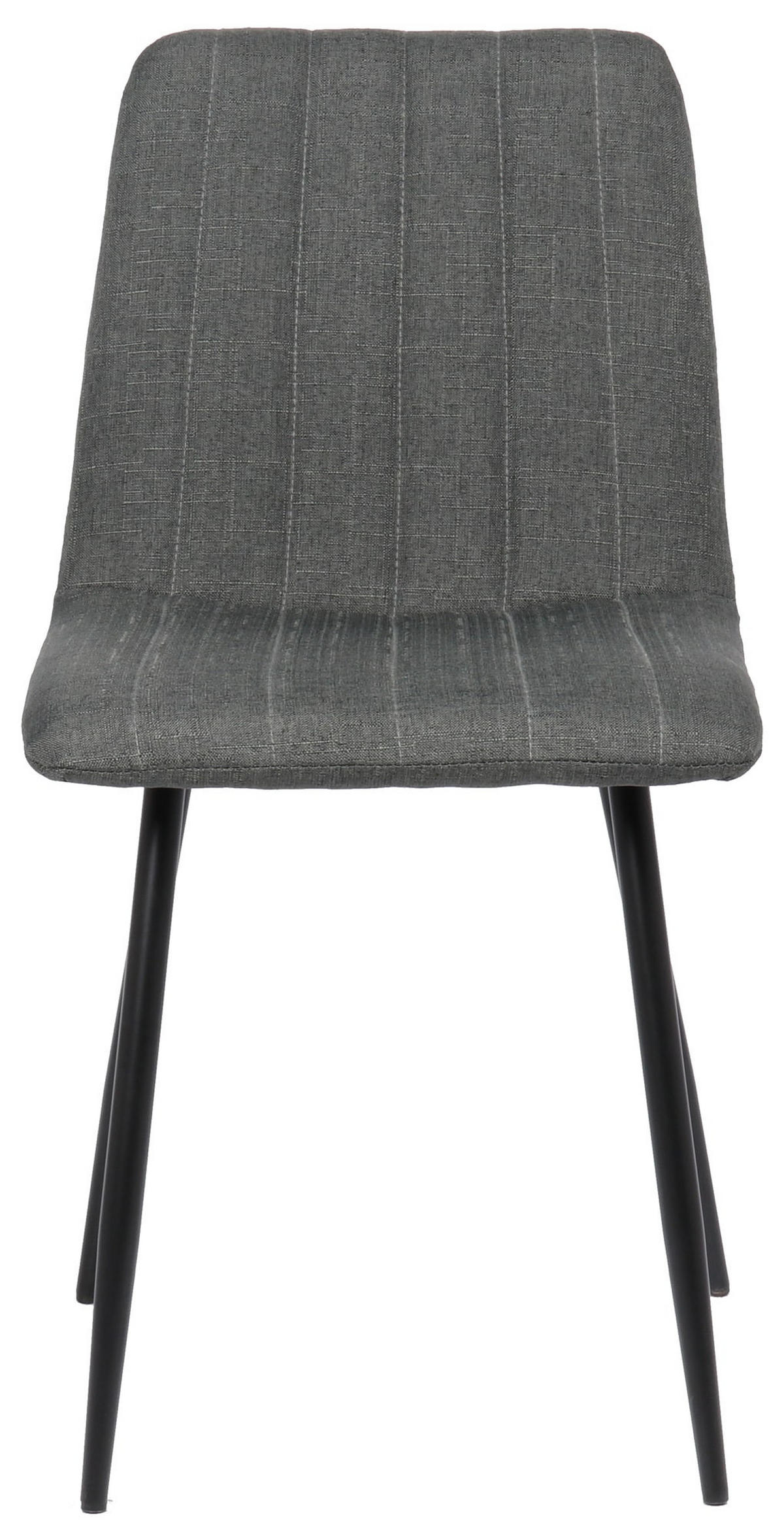 STÜHLE 4er-Set LENZ Stoff 88x45x53 cm dunkelgrau Metall - Dunkelgrau, Metall (45/88/53cm) - DELUKE