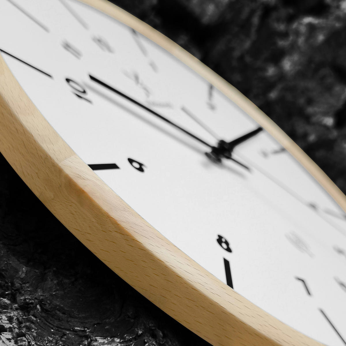 WANDUHR Holz Designer MARBURG (FUNK) Loft Wand Uhr, beige, weiß - Beige/Schwarz, Holz/Metall (32/32/2cm) - Holzwerk