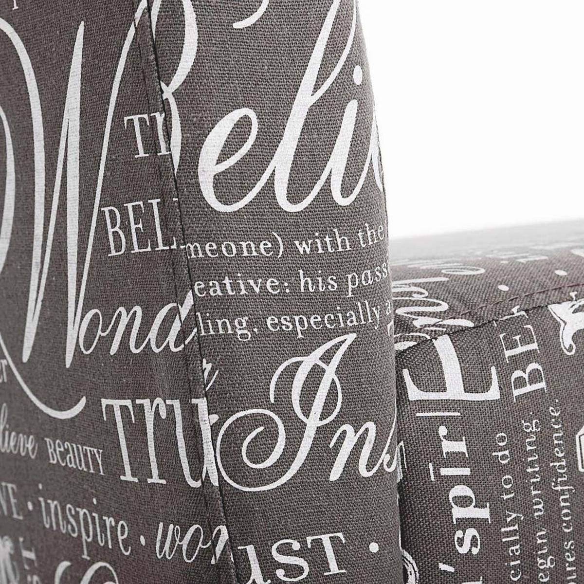 ESSZIMMERSTUHL 6er-Set klassisch und zeitlos 90x43x48cm Sitzhöhe 45cm Textil mit Schriftzug helle Beine Grau - Grau, Textil (43/90/48cm) - CHEFGASTRO