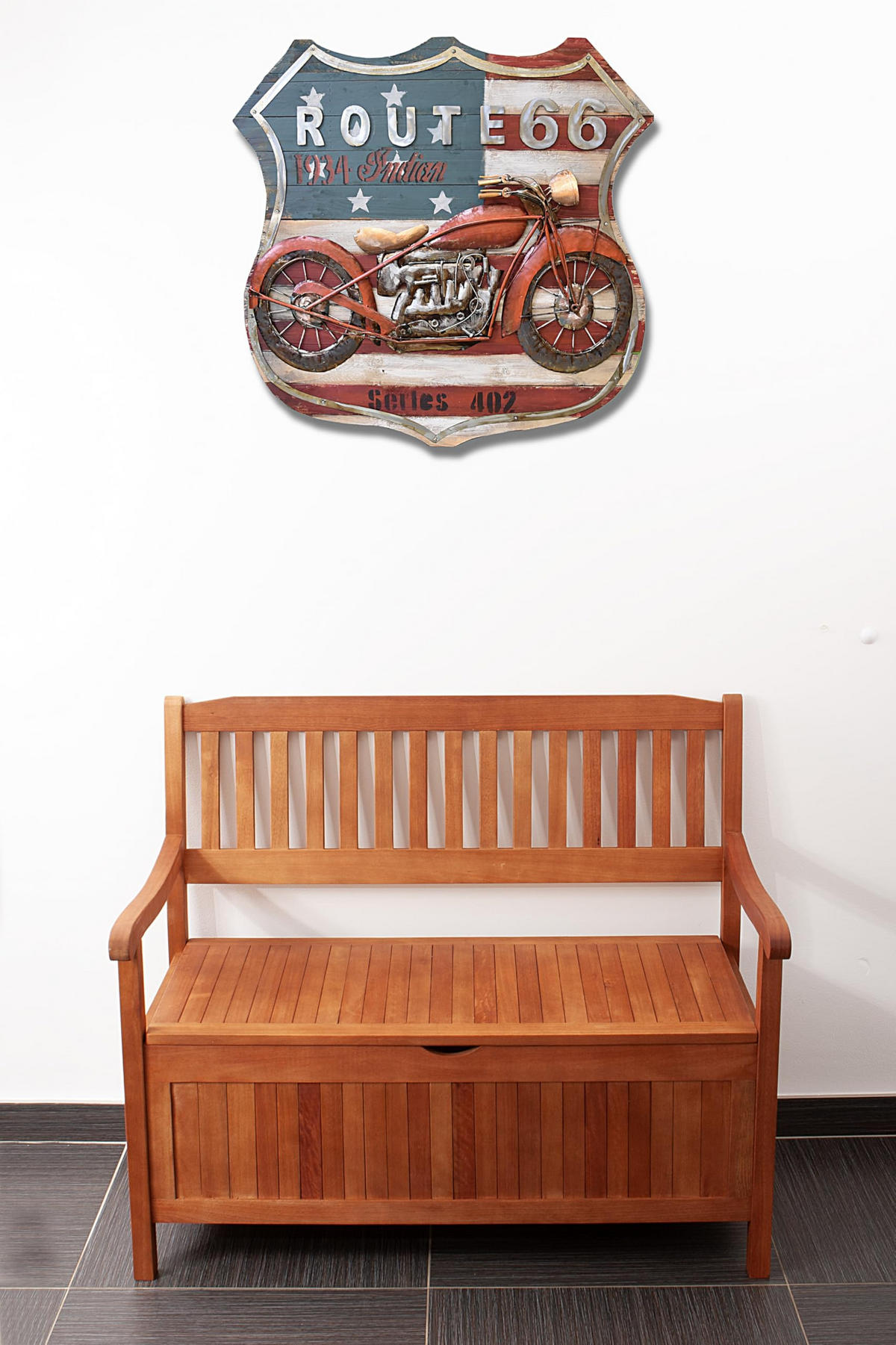 GARTENBANK Rennes 2-Sitzer mit Staufach Terrassenbank - Braun, Holz (107/90/59cm) - DELUKE