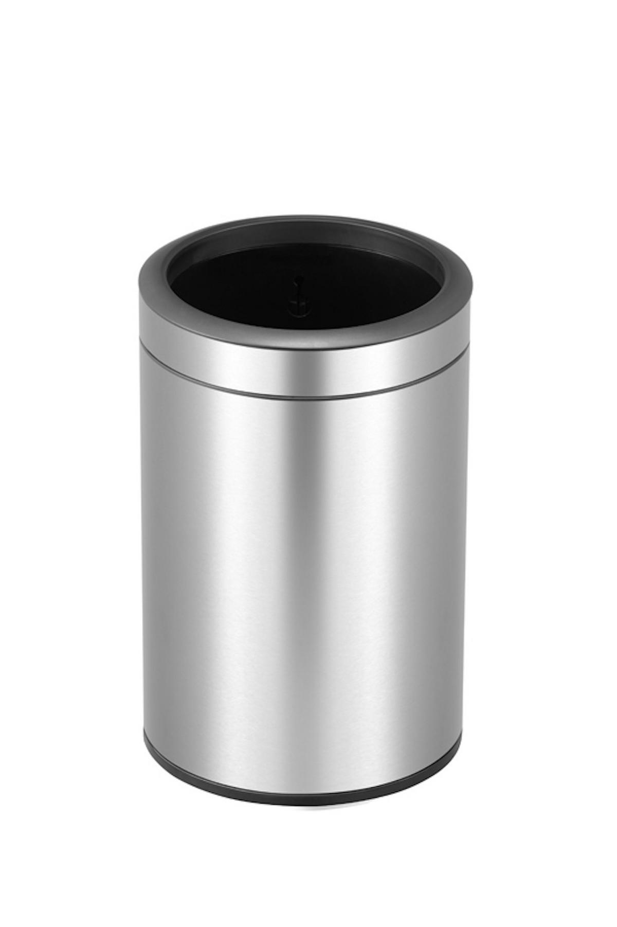 MÜLLEIMER Mit Offener Einwurfsöffnung 12 Liter Edelstahl Silber - Silberfarben, Metall (24/38/24cm) - PROREGAL