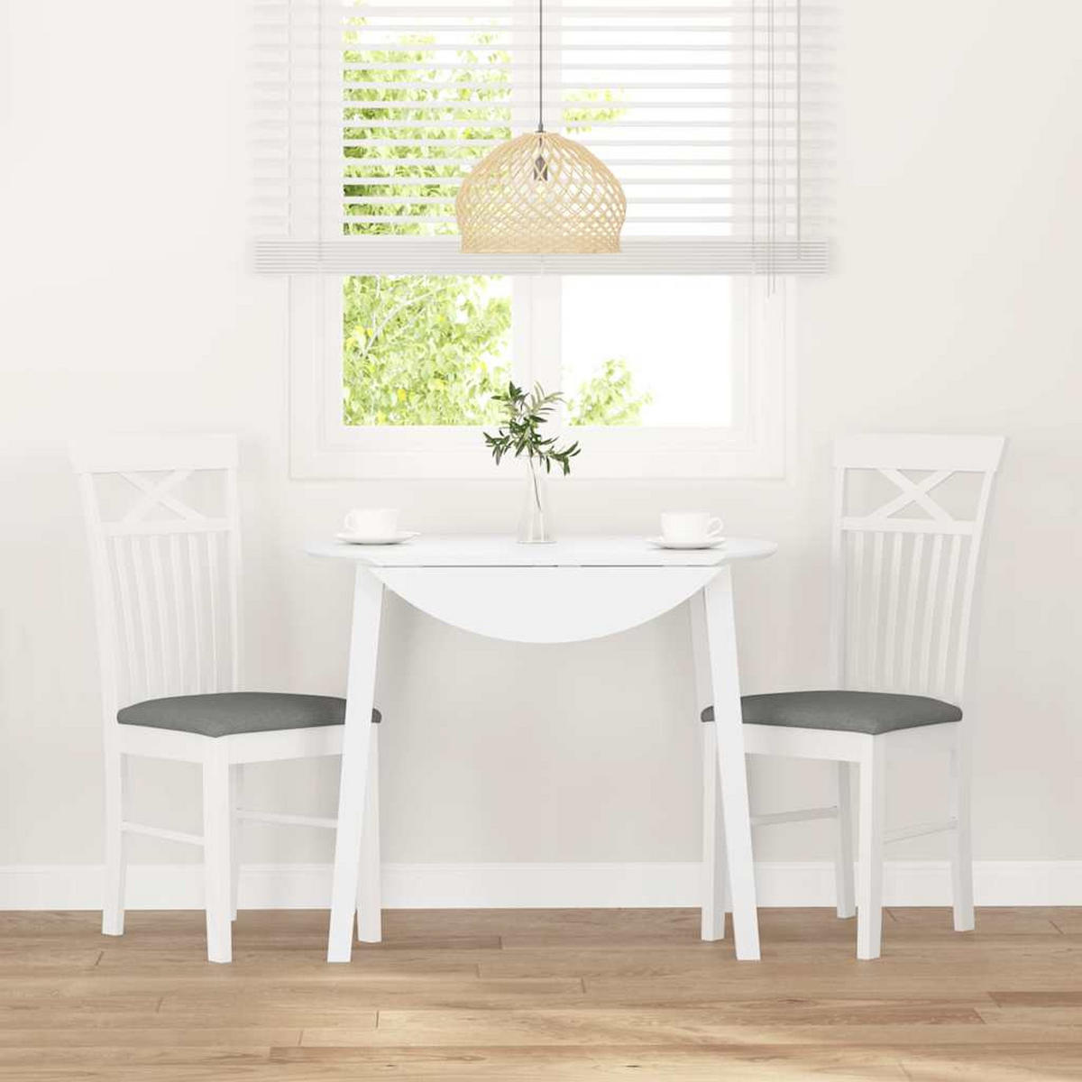 STUHL-SET 2 Stk Lohhain 42.5/94/53.5 cm - Weiß, Holz (42.5/94/53.5cm) - ZMH