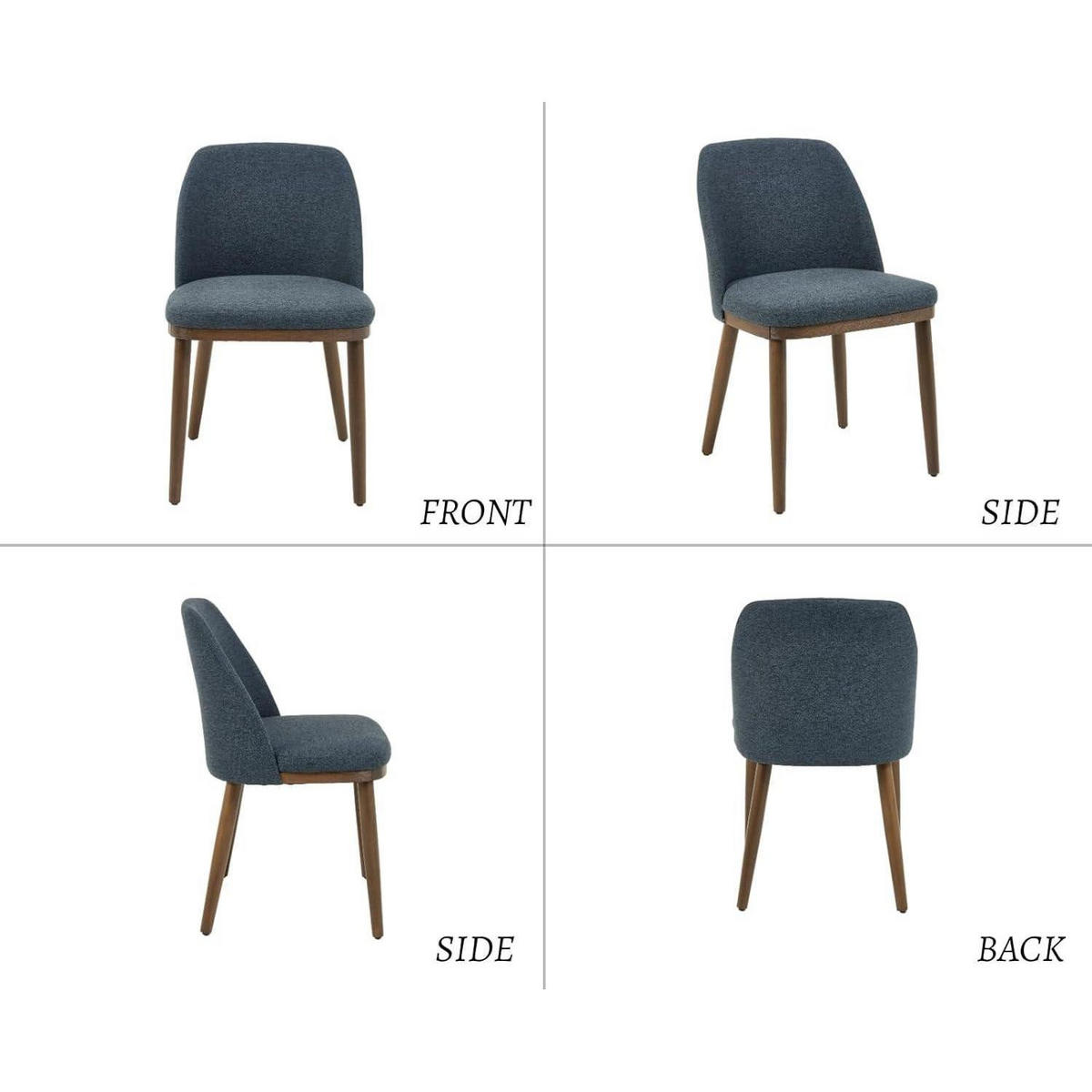 ESSZIMMERSTUHL 4er Set Leinen Blau Holzbeine - Blau, Textil (47/78/51cm)