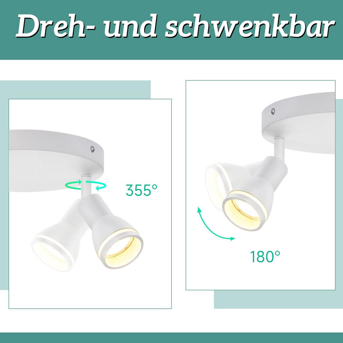 STRAHLER Hertz 2-flammig 20/20/16 cm - Weiß, Metall (20/20/16cm) - Nettlife