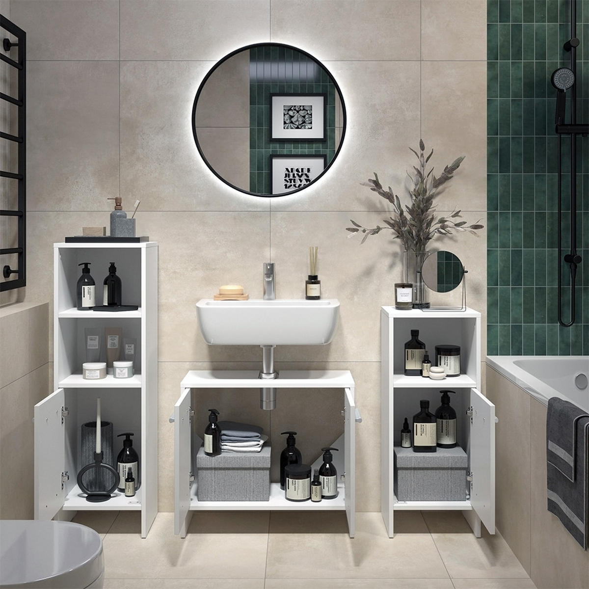 Weiß, Holzwerkstoff (63.8/57/26.3cm) - Vicco