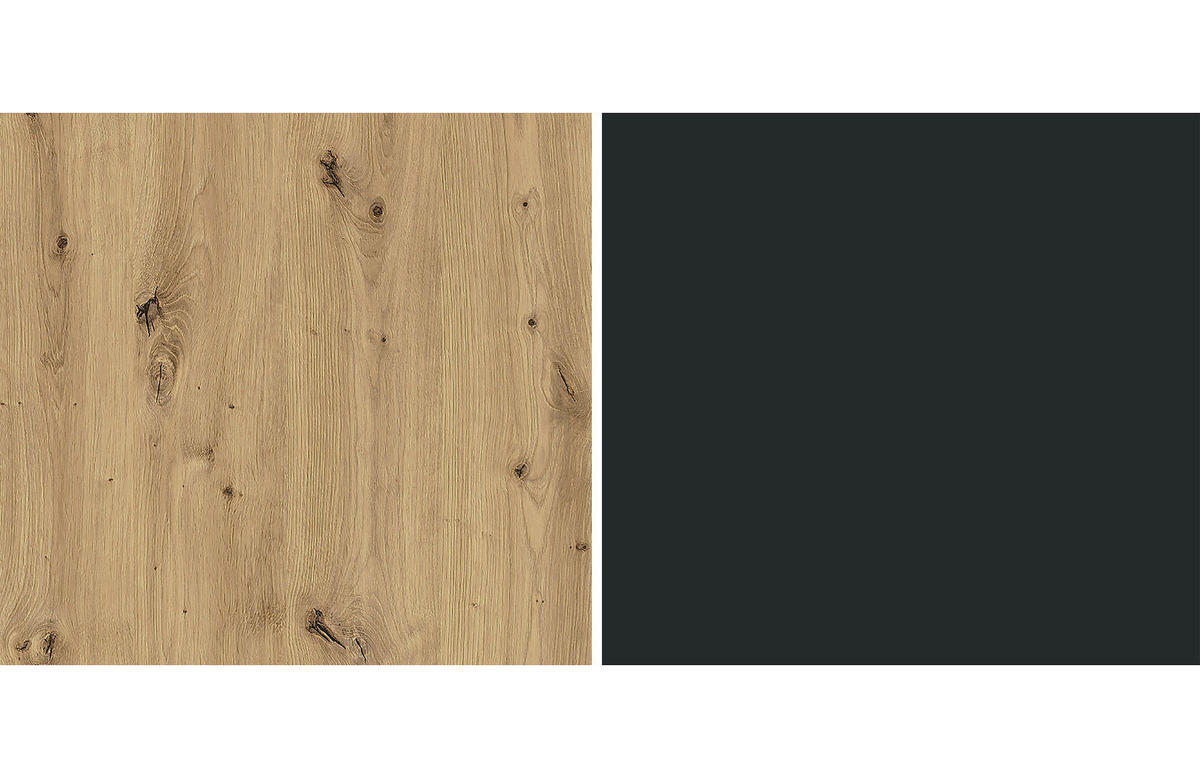LOWBOARD Madis sand grange eiche / anthrazit 165,1 cm / 40 cm / 49,2 cm - Braun, Holz/Holzwerkstoff (165/49/40cm) - Feldmann-Wohnen