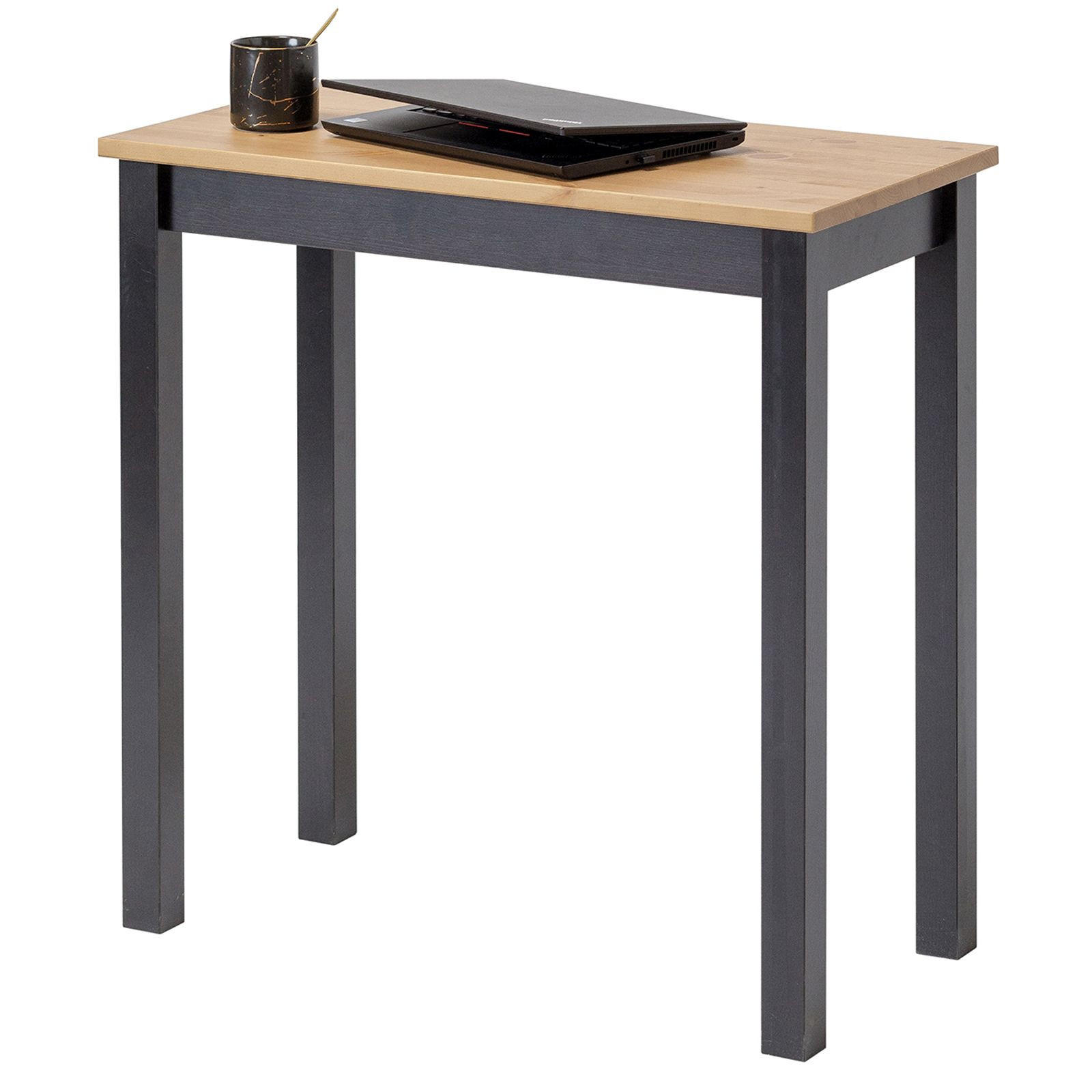 SCHREIBTISCH Massivholz 38/75/75 cm - Schwarz, Holz (38/75/75cm) - hagge home