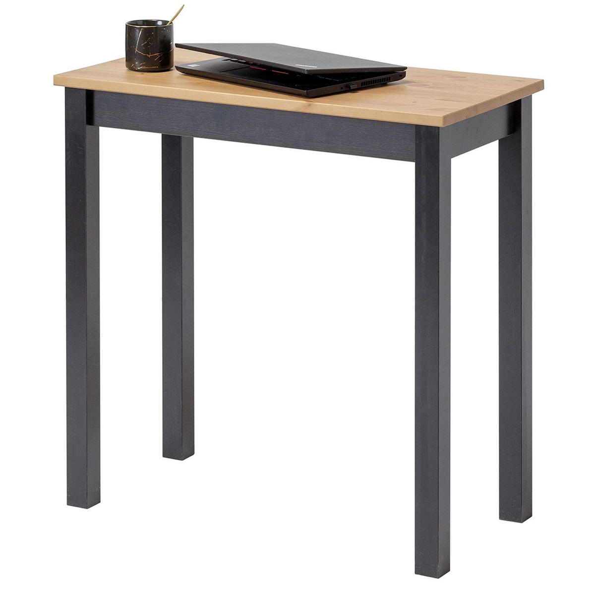 SCHREIBTISCH Massivholz 38/75/75 cm - Schwarz, Holz (38/75/75cm) - hagge home