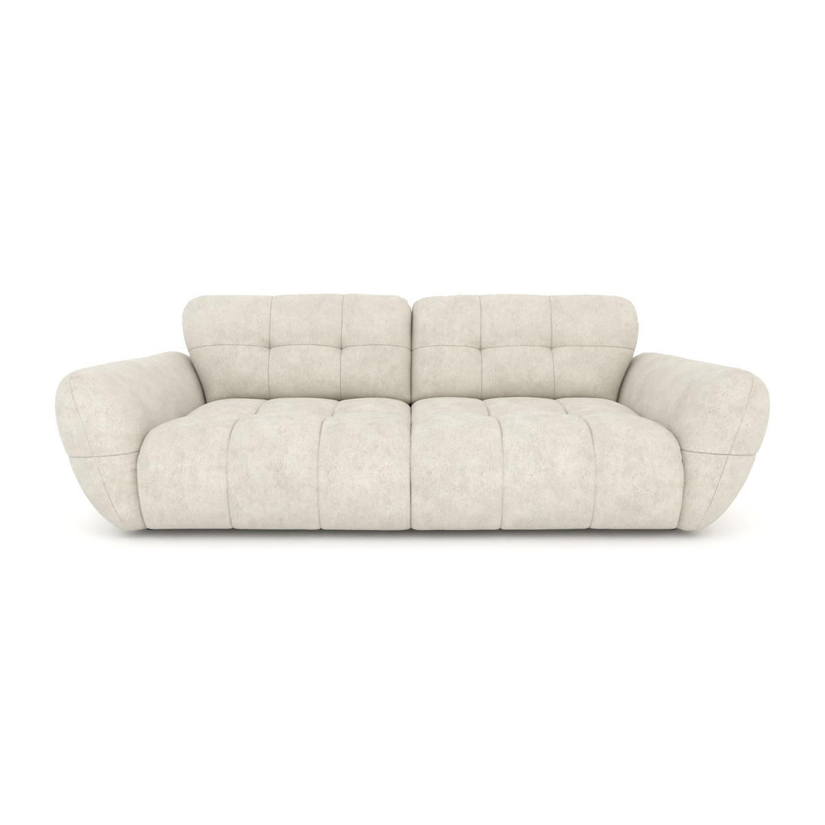 BIGSOFA Vannes Chenille Elfenbein 272/134/68 cm - Creme, Kunststoff/Textil (272/68/134cm) - foamnova
