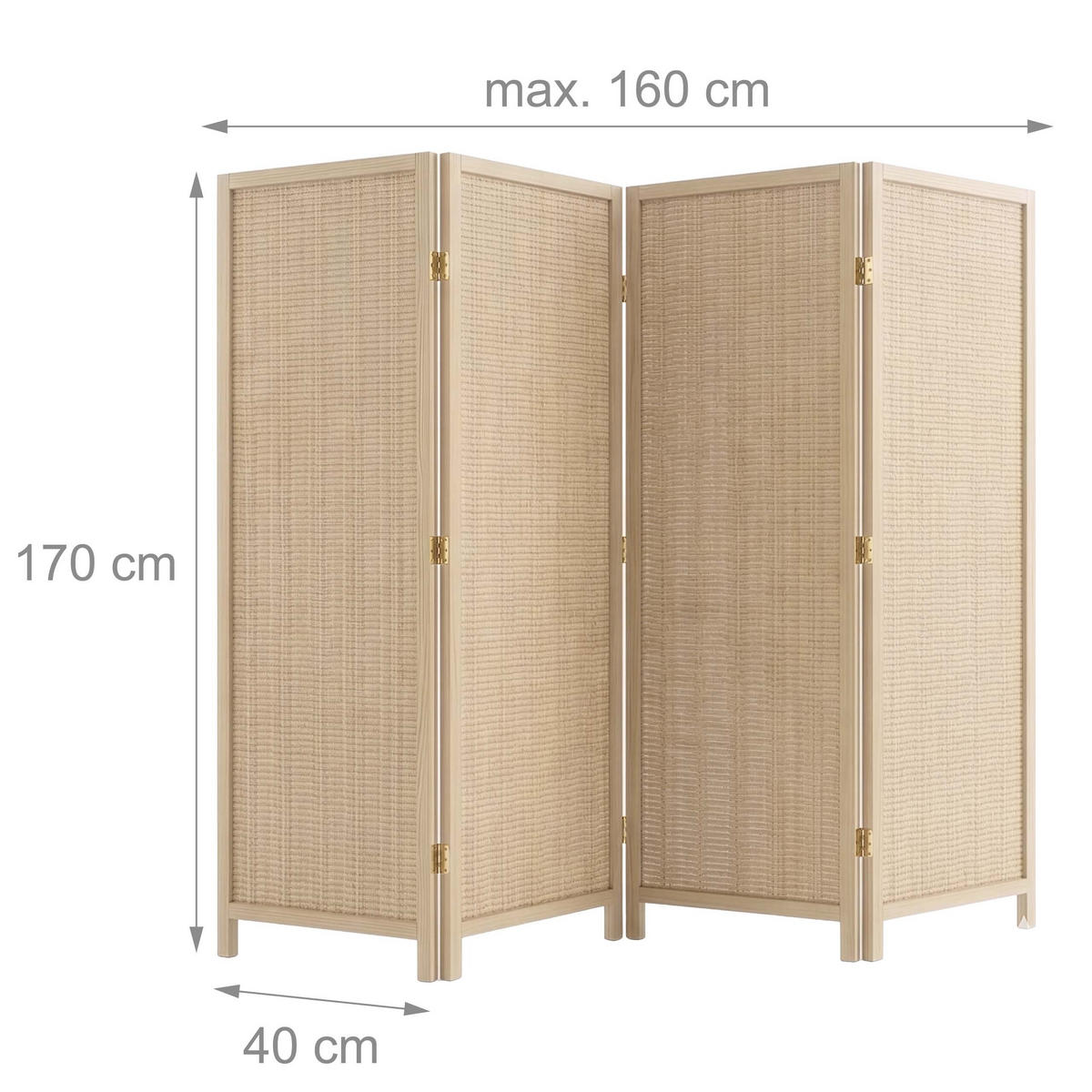 PARAV. - světle hnědá, dřevo (160/170/2cm) - Relaxdays