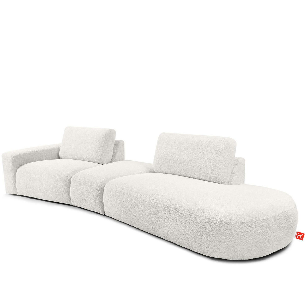 4-SITZER ECKSOFA ZUCCO Boucle rechts, Ecru - Ecru, Textil (350/84/105cm) - KONSIMO®