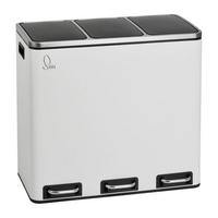 MÜLLEIMER TM3X18 - Weiß, Metall (34/56/61cm) - SVITA