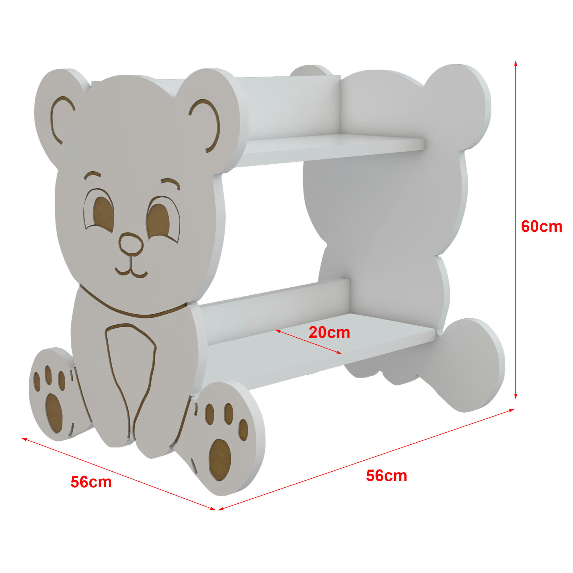 KINDER-STANDREGAL Tårnby - Weiß, Holzwerkstoff (56/60/56cm) - [en.casa]