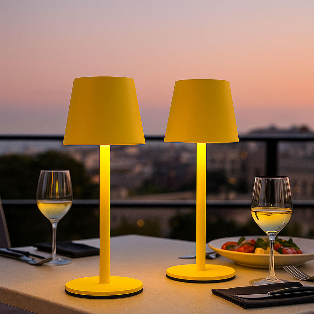 LED TISCHLAMPE VANNIE I Gelb - Gelb, Metall (11.5/11.5/36cm) - Globo Lighting