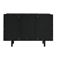 SIDEBOARD 120/37,5/80,8 cm in Schwarz mit 4 Türen und tropfenförmiger Front - Schwarz, Holzwerkstoff (120/37.5/80.8cm) - BEAOK