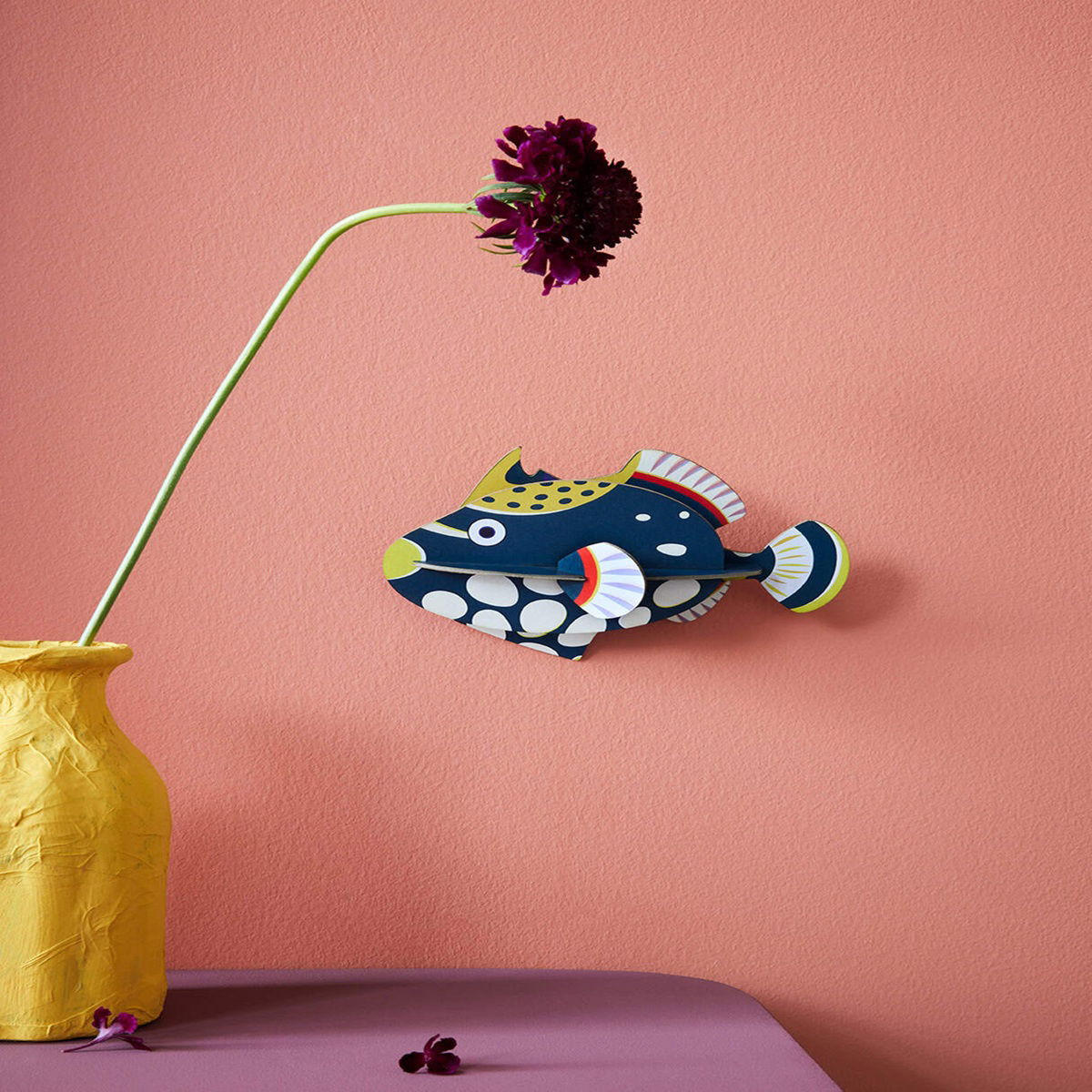 WANDDEKO Punktierter Fisch 5/9.7 cm - Multicolor, Wellpappe (5/9.7/15cm) - Studio Roof