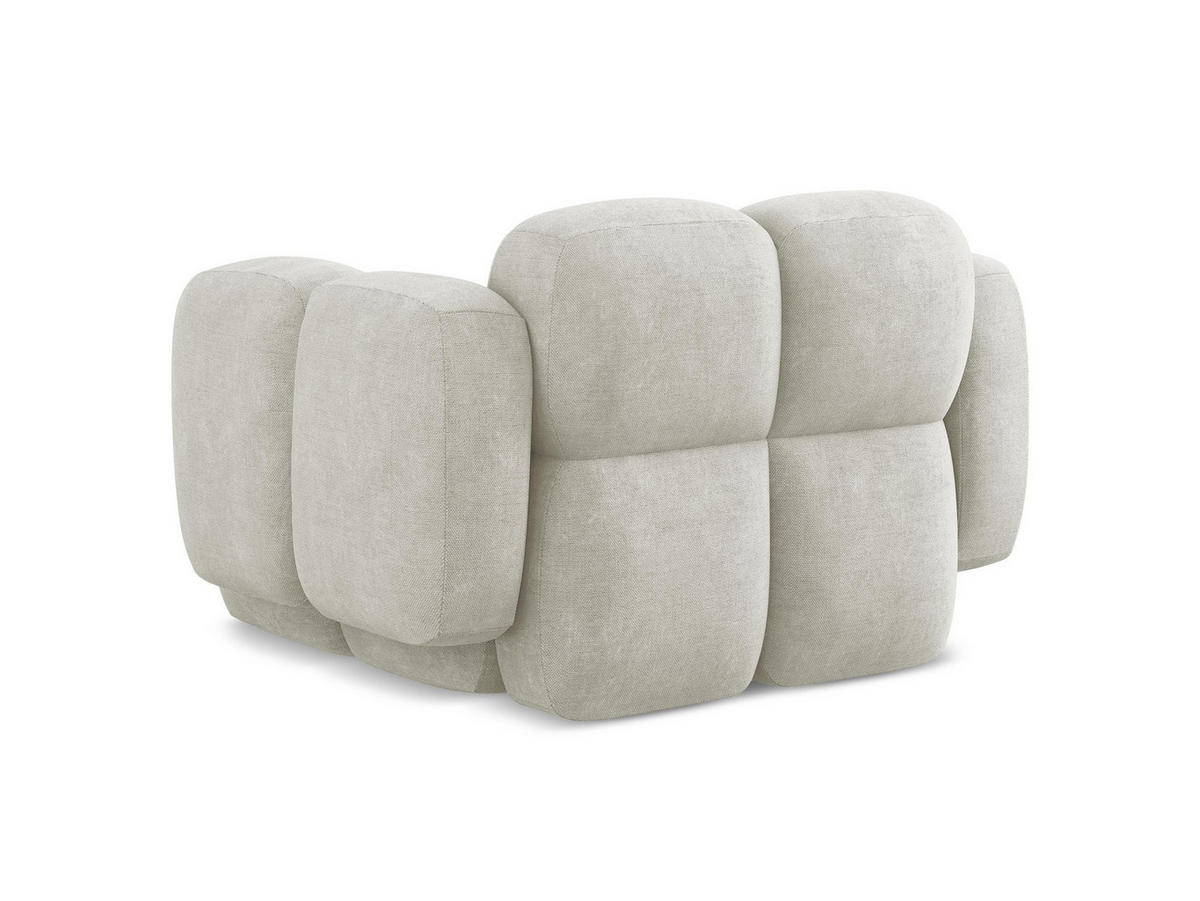 SESSEL Chenille Stoff Creme - Perlmutt/Schwarz, Holzwerkstoff/Kunststoff (120/72/115cm) - Makamii