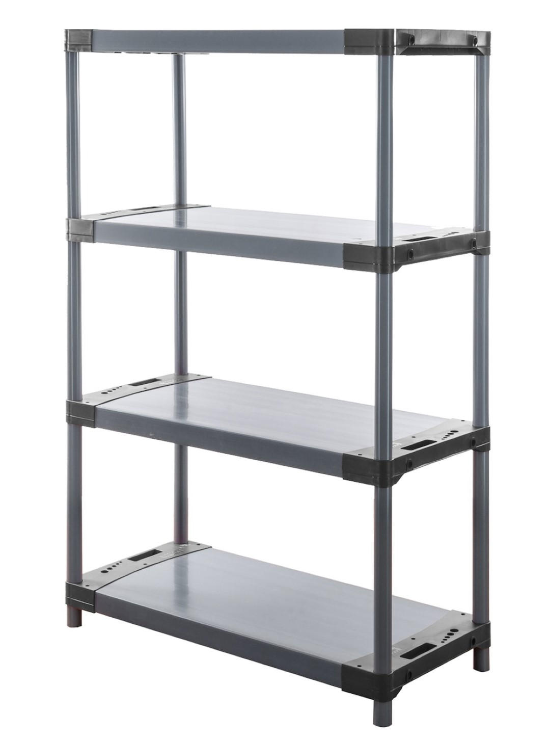 KUNSTSTOFFREGAL BIG GREY BEAR Low 138x90x46cm Fachlast 160kg Grau - Grau, Kunststoff (90/138/46cm) - PROREGAL