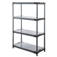 KUNSTSTOFFREGAL BIG GREY BEAR Low 138x80x46cm Fachlast 160kg Grau - Grau, Kunststoff (80/138/46cm) - PROREGAL