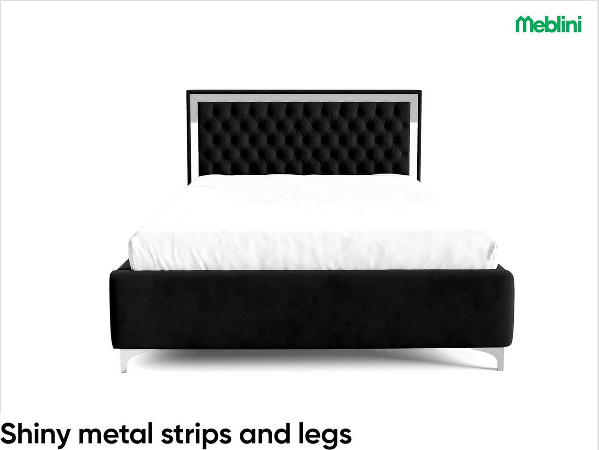 POLSTERBETT ARONA - Schwarz, Textil (120/200cm) - Meblini