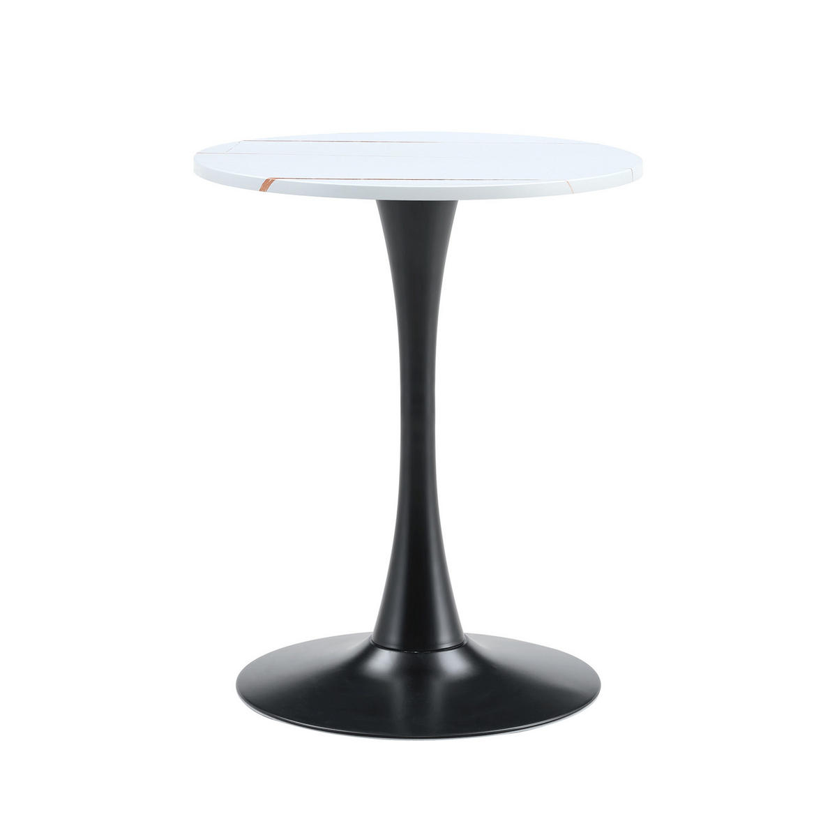 BEISTELLTISCH rund 60/H 72 cm in Weiß/Schwarz mit MDF-Platte - Weiß, Holzwerkstoff (60/60/72cm) - BEAOK