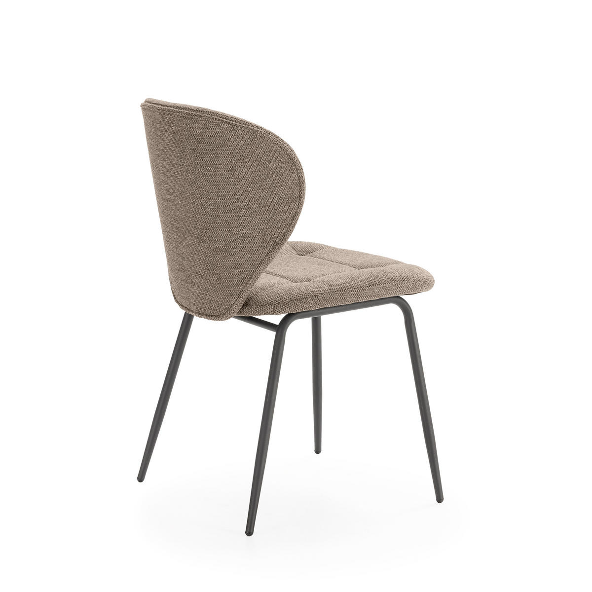 STÜHLEN (Set aus 2) aus stoff mit schwarzen metallbeinen - maori 50/48,5/48 cm - Braun, Textil (48.5/48/50cm) - Calicosy