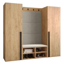 GARDEROBEN-SET 184/184/42 - Eichefarben/Creme, Holz/Kunststoff (184/184/42cm) - MÖBEL KRYSPOL
