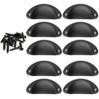 MÖBELGRIFF 10er-Set - Schwarz, Metall (3.5/2/8cm)