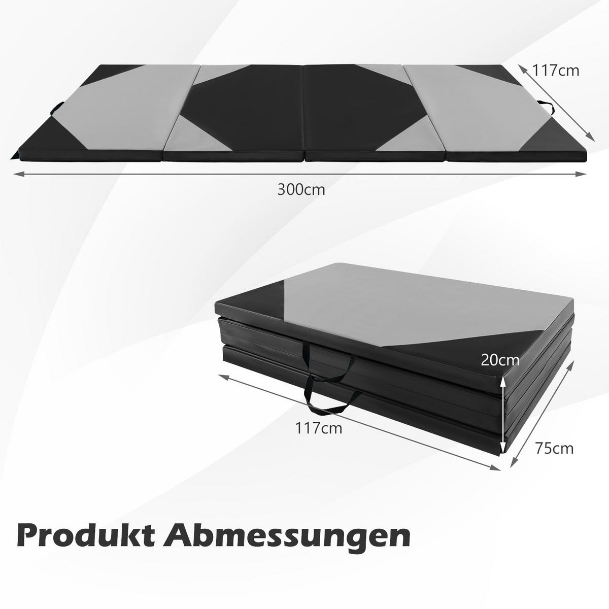 GYMNASTIKMATTE Grau - Grau, Leder (117/300cm) - COSTWAY