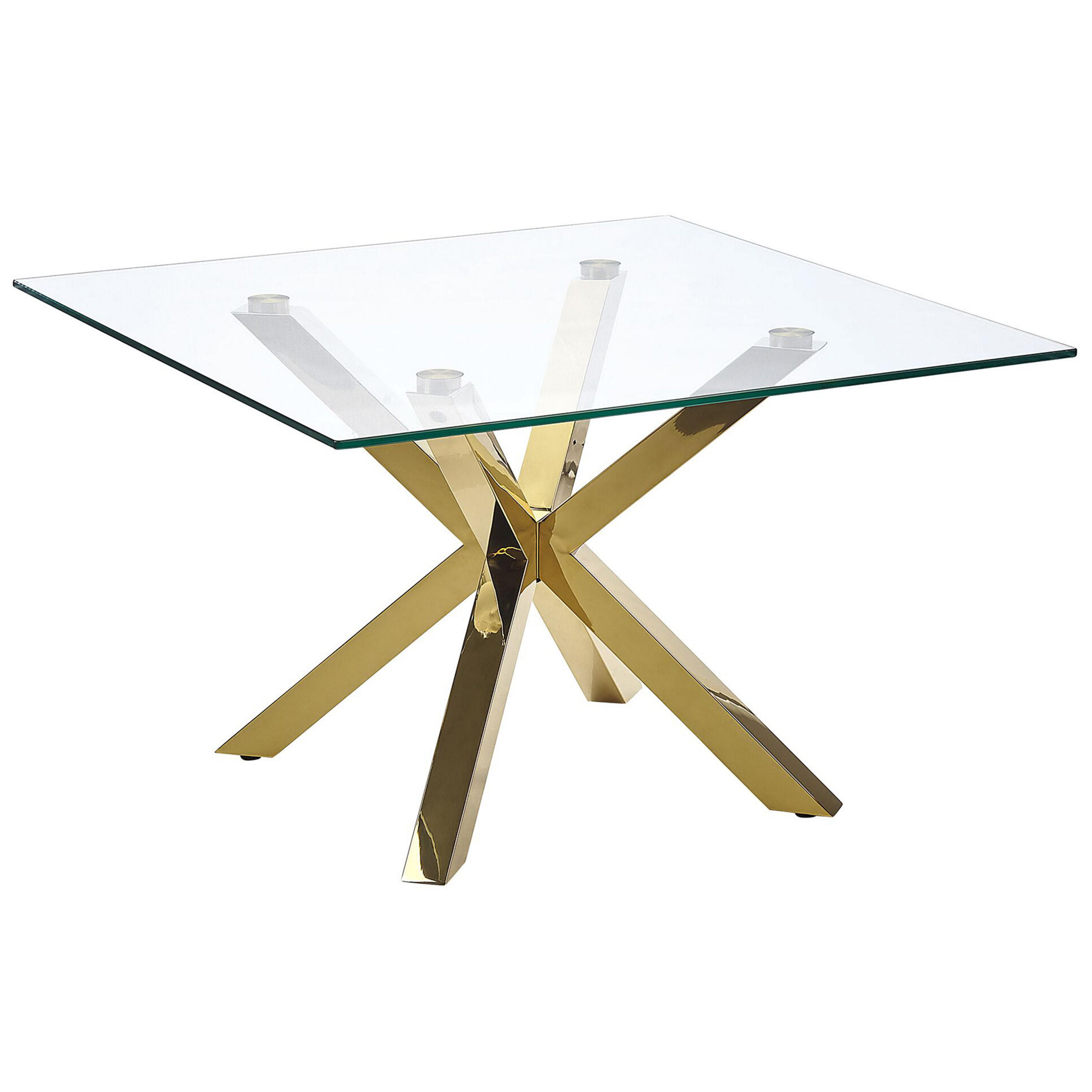 Beliani KONFERENČNÍ STOLEK Sklo Zlatý čtvercový 70/70 cm Starlight