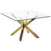 COUCHTISCH Glas Gold quadratisch 70/70 cm Starlight - Transparent/Goldfarben, Glas (70/70/44cm) - Beliani