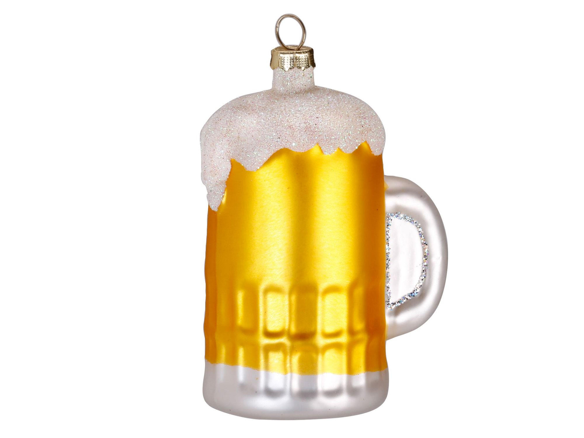 LAALU WEIHNACHTSBAUMSCHMUCK Glas Ornament Pint Bier 9 cm - Gelb/Goldfarben, Glas (0.01/1/0.01cm) - LAALU