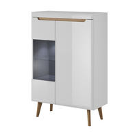 VITRINE in Weiß - Weiß, Holzwerkstoff (90/134/40cm) - MASSENO