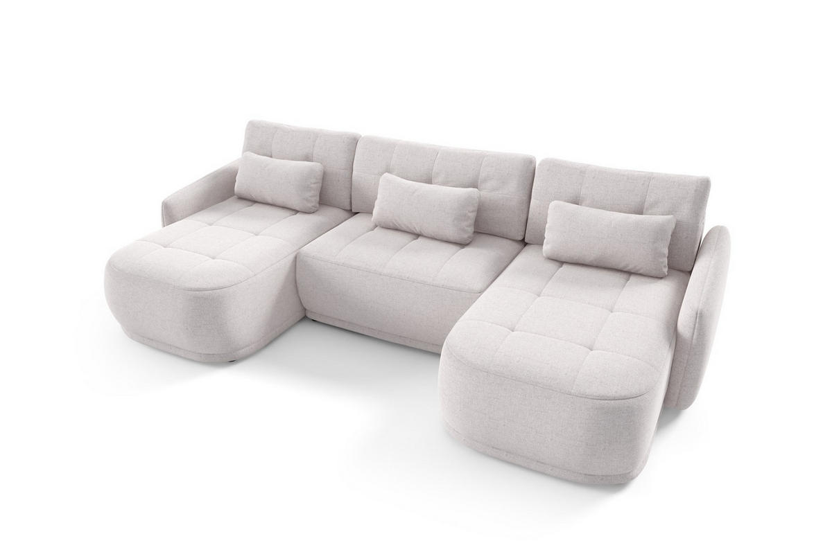 ECKSOFA Krabi Dunkelgrün, U-Form mit Schlaffunktion - Dunkelgrün, Textil (332/93/167cm) - Bettso