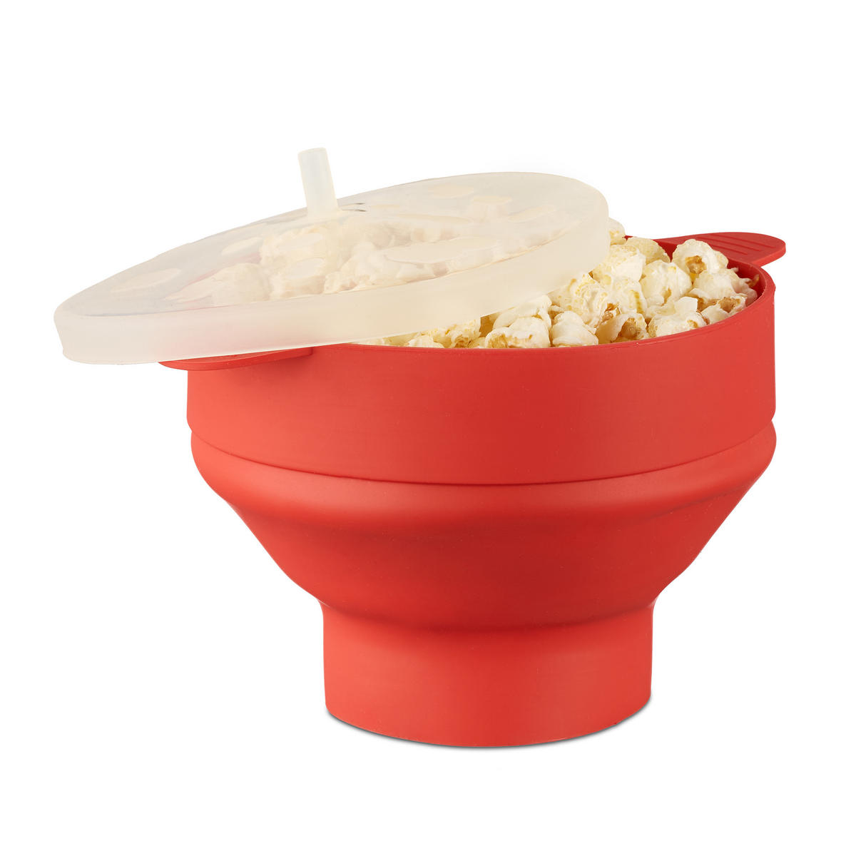 POPCORN Maker - Rot, Kunststoff (25.5/14.5/25.5cm) - Relaxdays