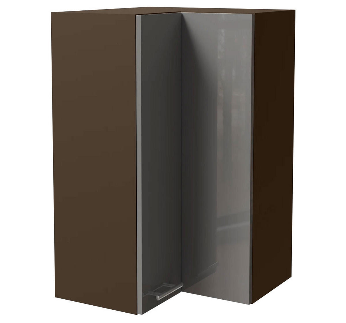 ECKHÄNGESCHRANK Essen W14/60 Grau Hochglanz / Lava Matt 60 / 60 / 96cm - Dunkelgrau/Grau, Holz/Holzwerkstoff (60/96/60cm) - Feldmann-Wohnen