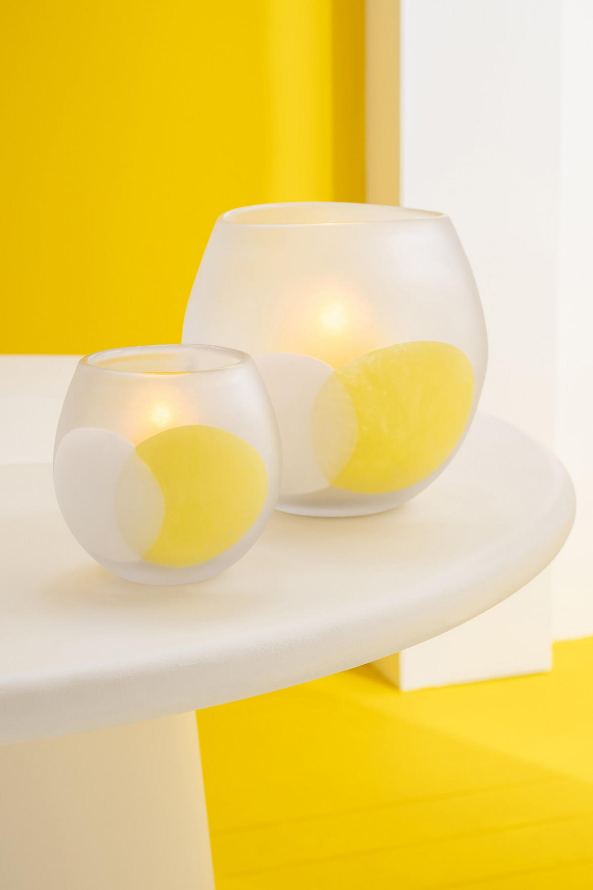 WINDLICHT BALL Weiß - Weiß, Glas (21.5/22cm) - J-Line