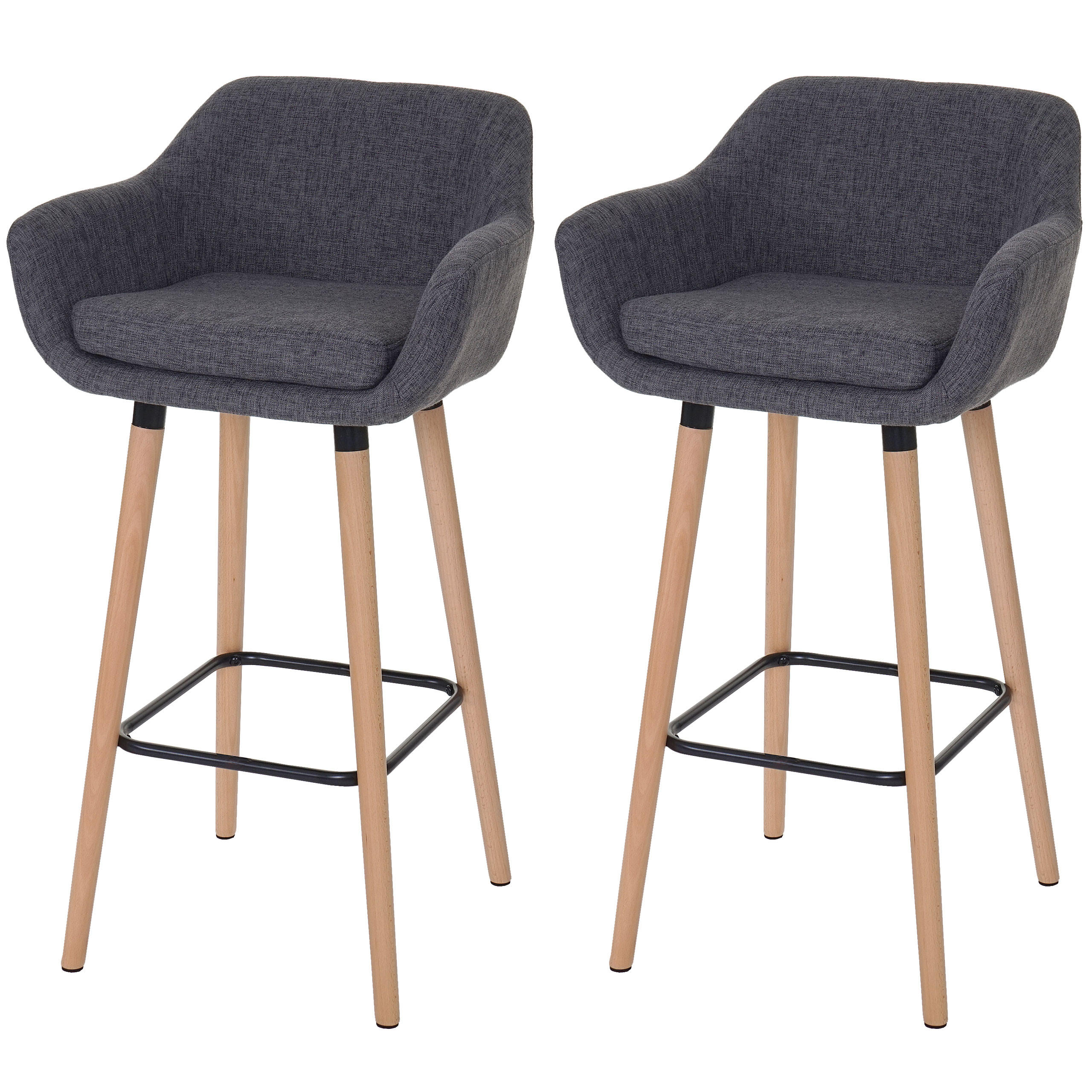 BARHOCKER Grau 2er-Set - Grau, Textil (53/99/45cm) - MCW
