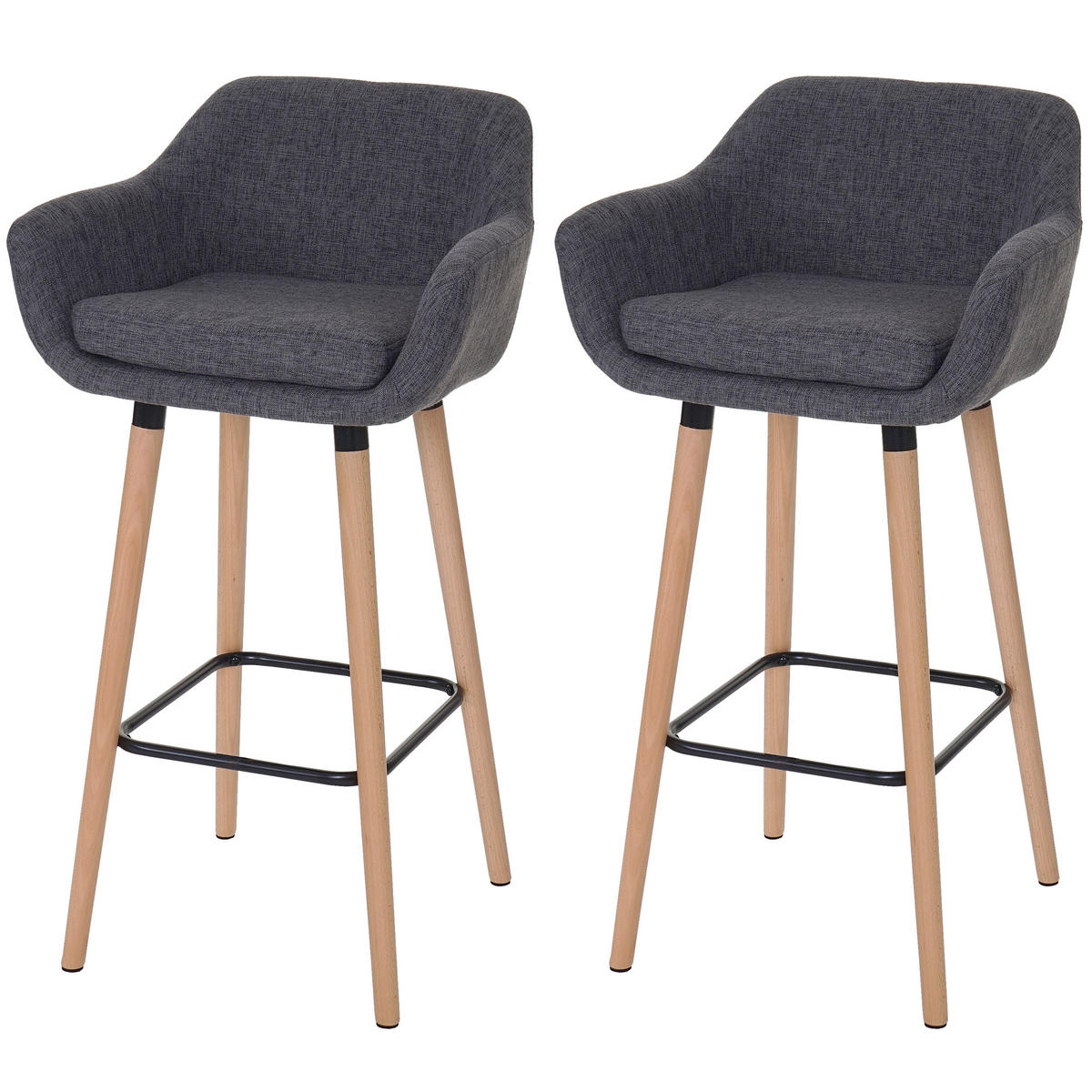 BARHOCKER Grau 2er-Set - Grau, Textil (53/99/45cm) - MCW