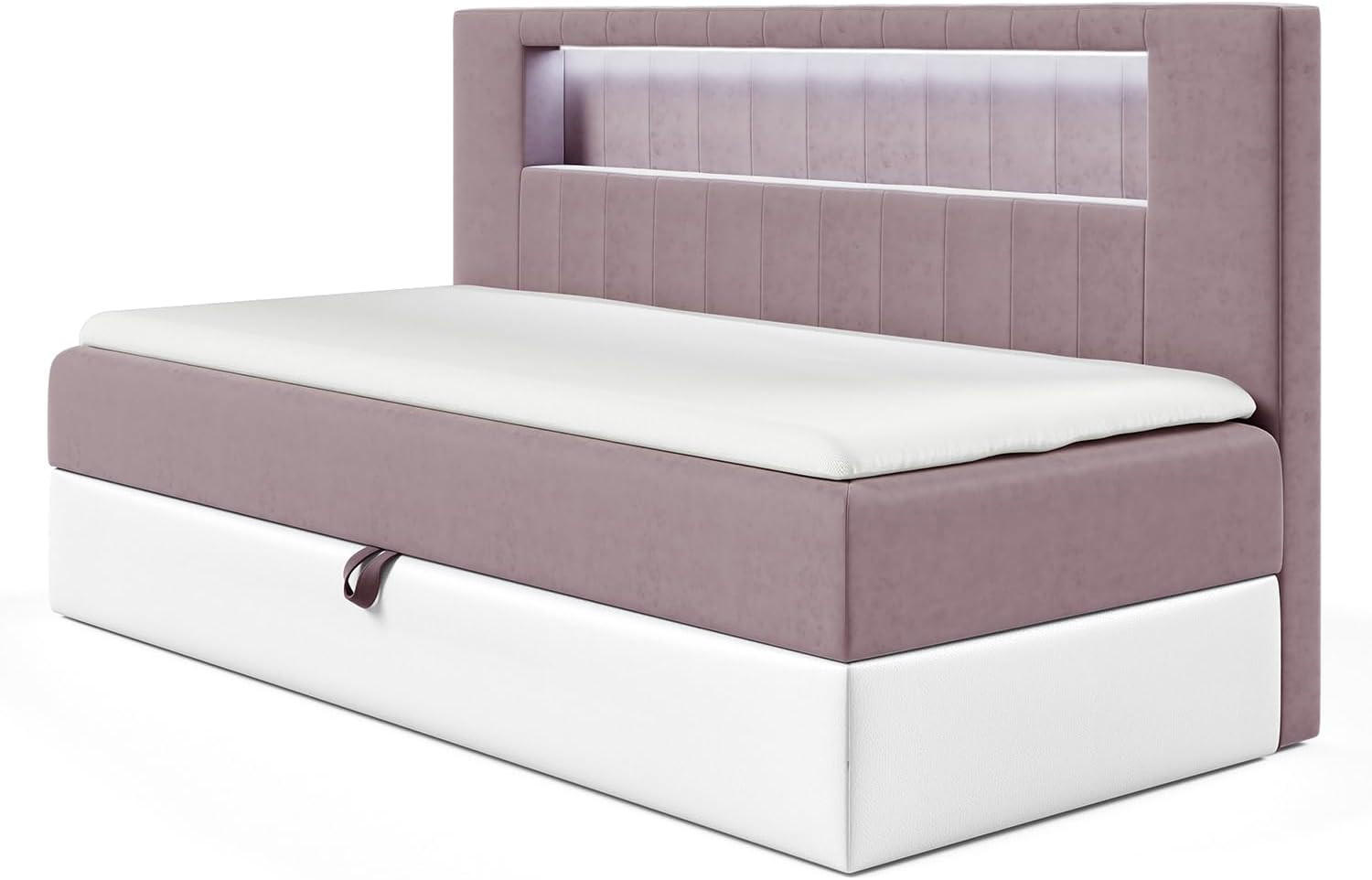 KINDERBETT GARETH 2 - Lila/Weiß, Holzwerkstoff (111/201cm) - Meblini