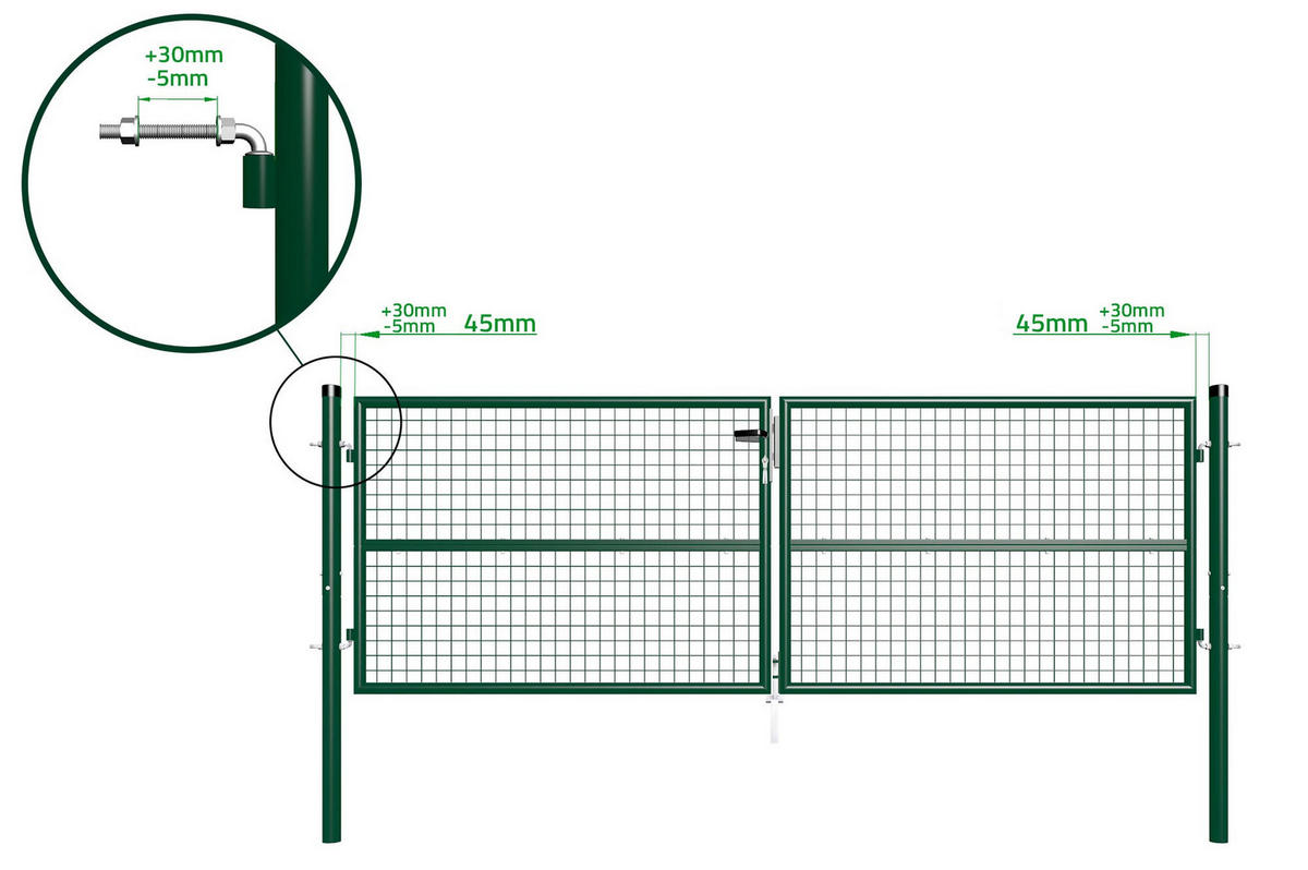 ZAUNTOR Olga Grün 3m H.100cm - Grün, Metall (306/106cm) - Casanoov