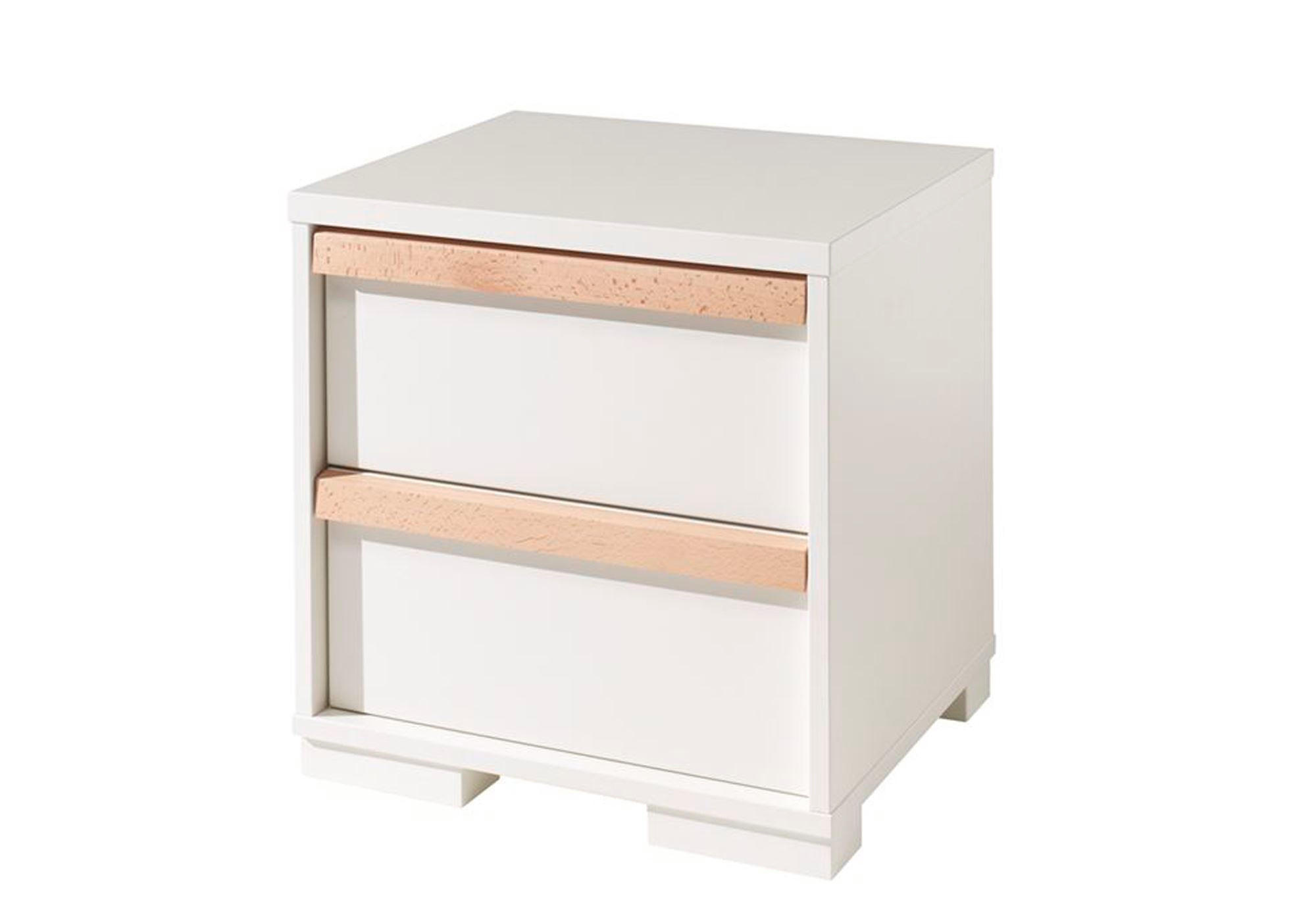 NACHTKONSOLE Kariotta 48x40x49 Holzwerkstoff Weiß/Buche - Naturfarben, Holzwerkstoff (40/49/48cm) - 58aufmkessel