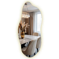 LED SPIEGEL 40x90 cm Asymmetrisch Neutralweiß 4000K - Blaugrau, Glas (40/90/0.4cm) - TULUP