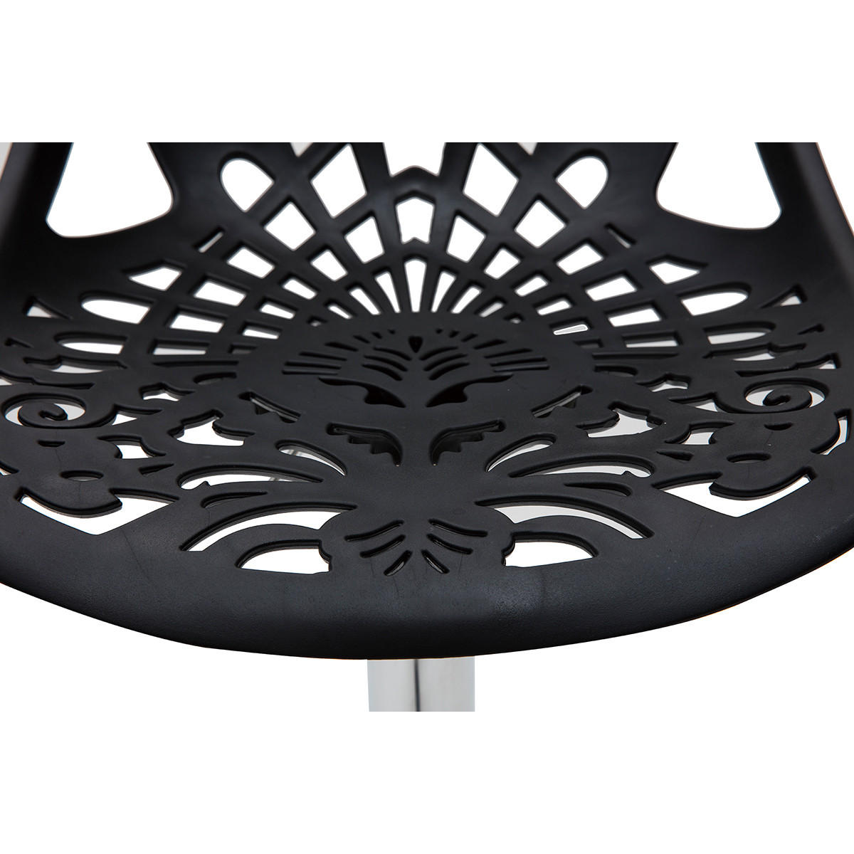 BARHOCKER Barock Schwarz 2er-Set BAROCCA - Schwarz, Kunststoff (50/106.5/43.5cm) - Miliboo