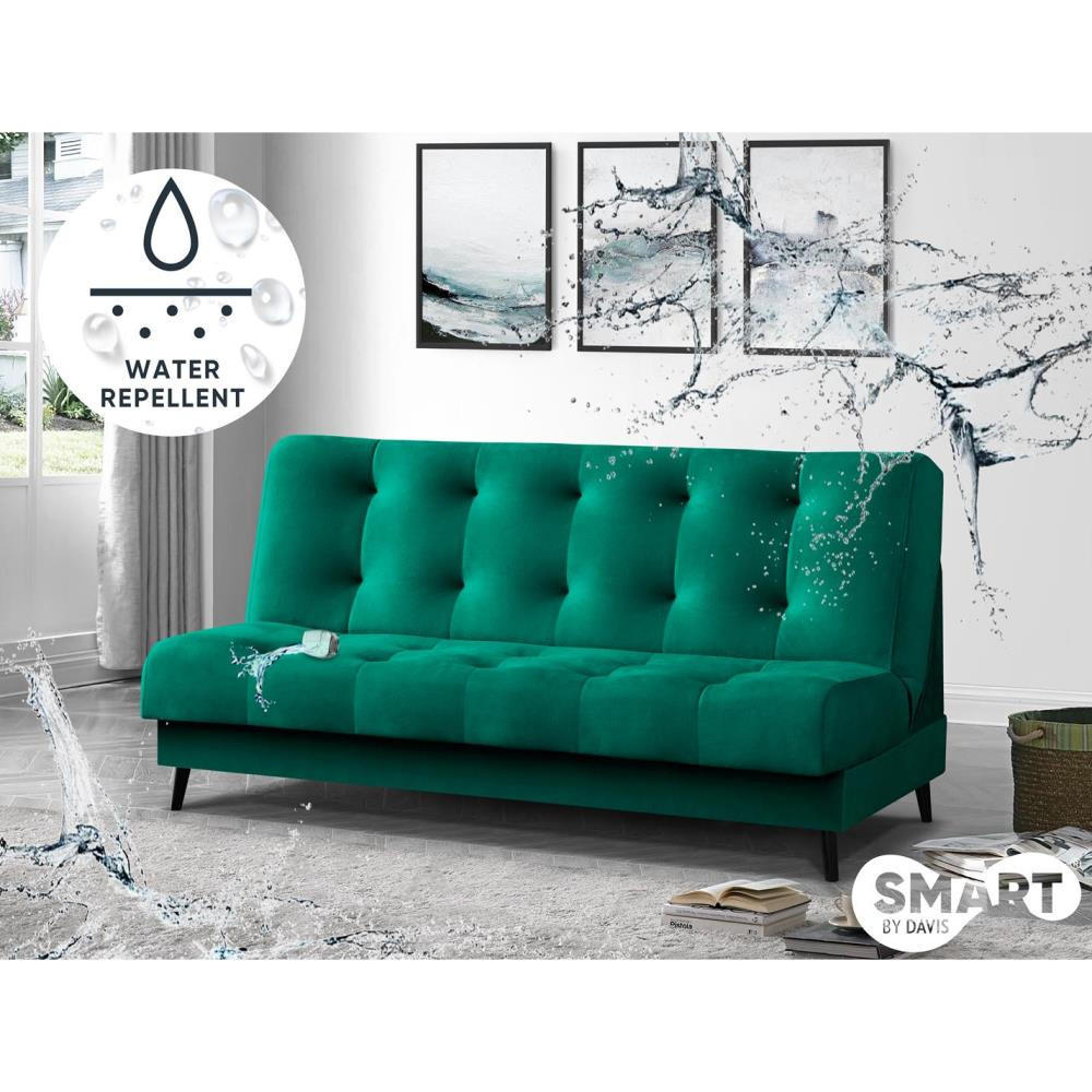 3-SITZER Schlafsofa Nancy grün - Dunkelgrün, Holz/Textil (220/89/93cm) - Beautysofa