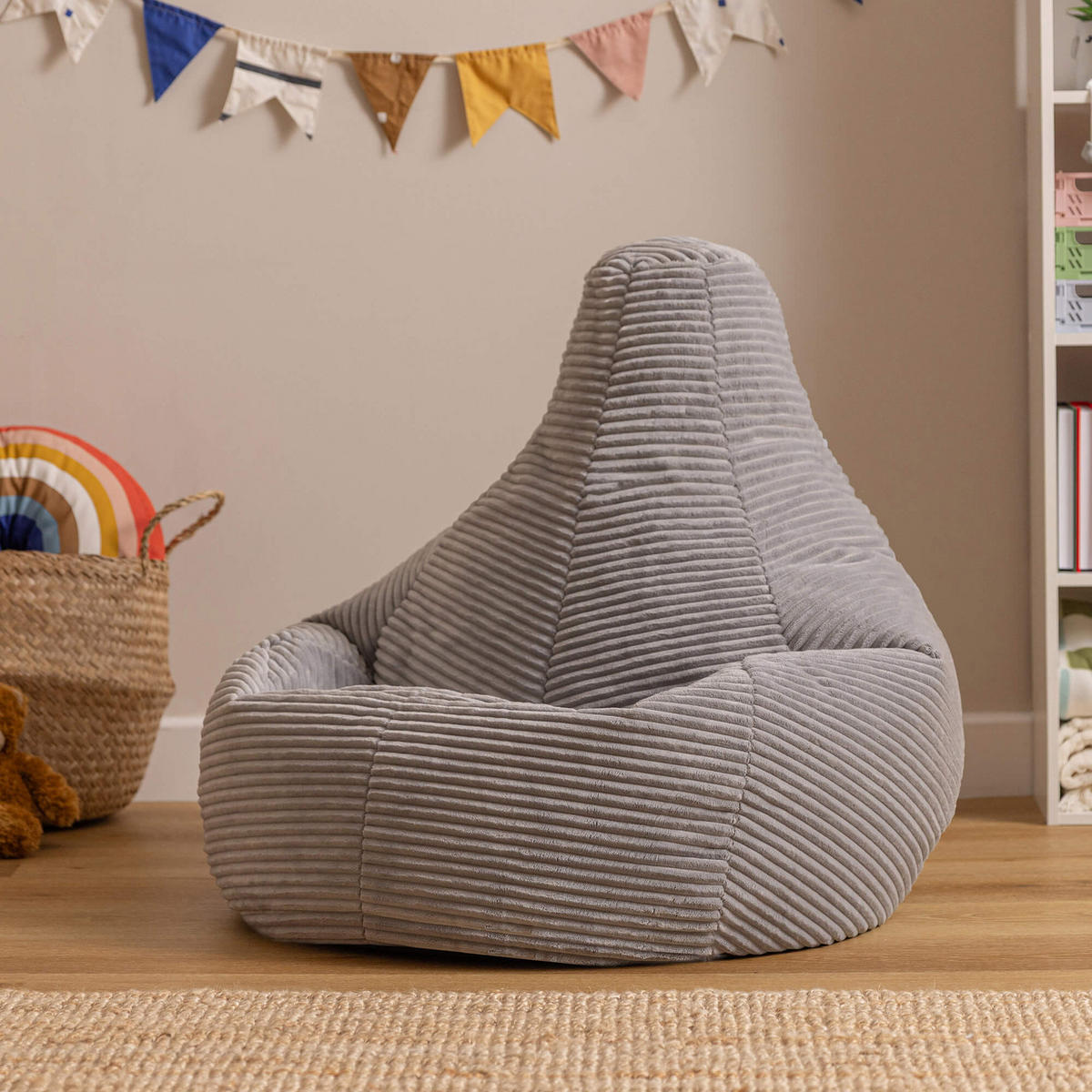 SITZSACK für Kinder Sessel aus Cord 2-tlg. - Grau, Textil (69/59/65cm) - icon